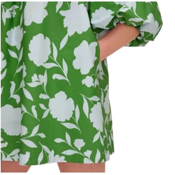 Kate Spade Target Rose Poplin Long Sleeve Mini Dress Green Blue Size Large - Picture 4 of 12